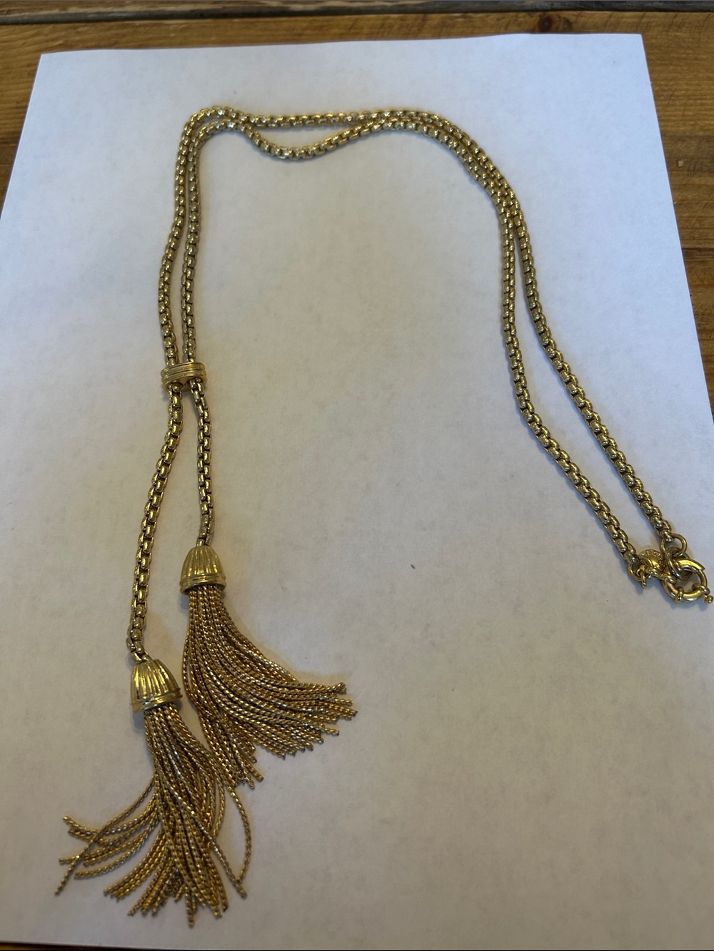 J. Crew Gold Tassel Lariat Necklace